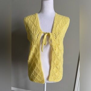 Handmade Women’s S Yellow Knitted Vest